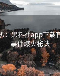 独家深扒：黑料社app下载官网网红事件爆火秘诀
