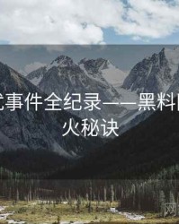 高清骚扰事件全纪录——黑料网今日爆火秘诀