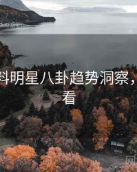 吃瓜爆料明星八卦趋势洞察，速来查看