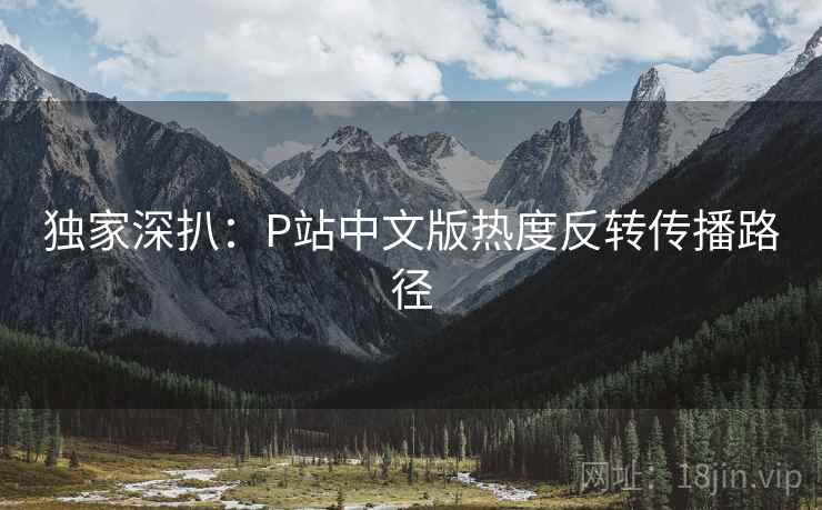 独家深扒:P站中文版热度反转传播路径 独家深扒:P站中文版热度反转传播路径